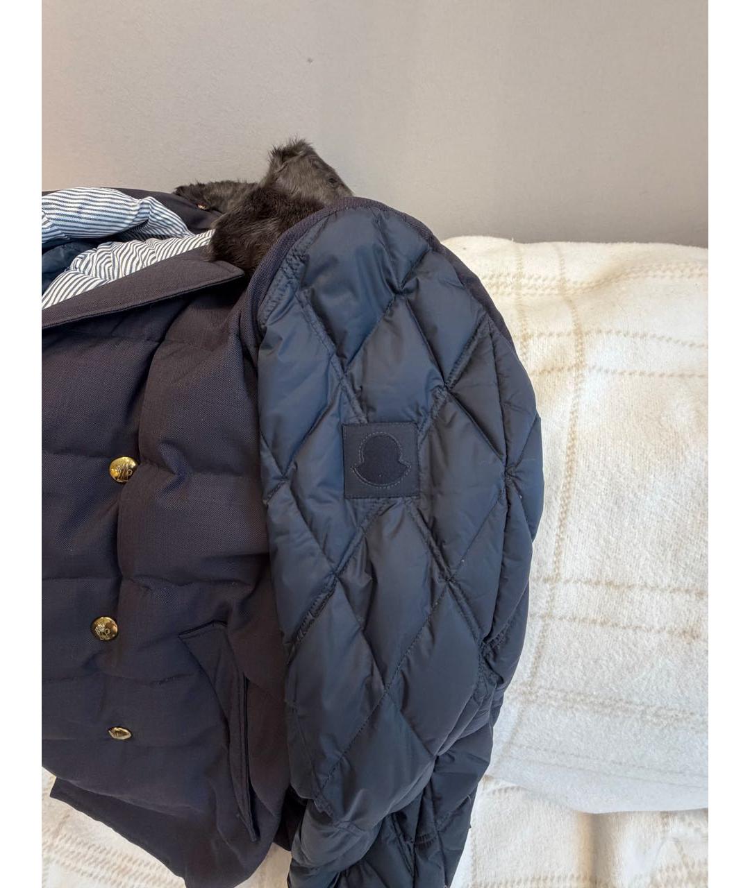 MONCLER Темно-синяя шерстяная куртка, фото 7