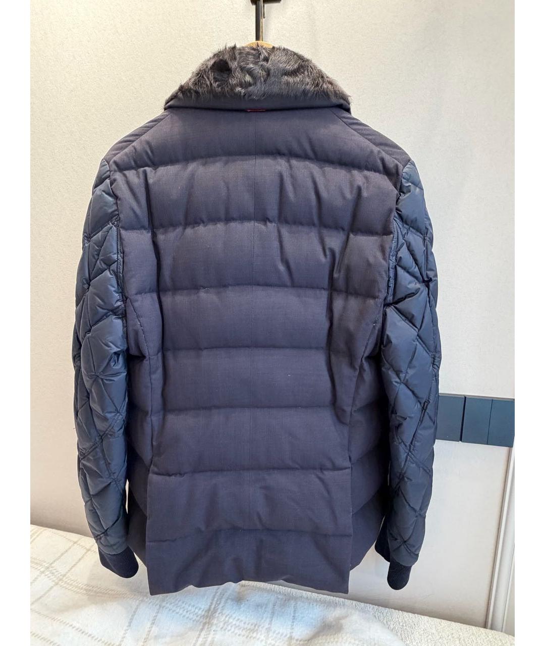 MONCLER Темно-синяя шерстяная куртка, фото 2