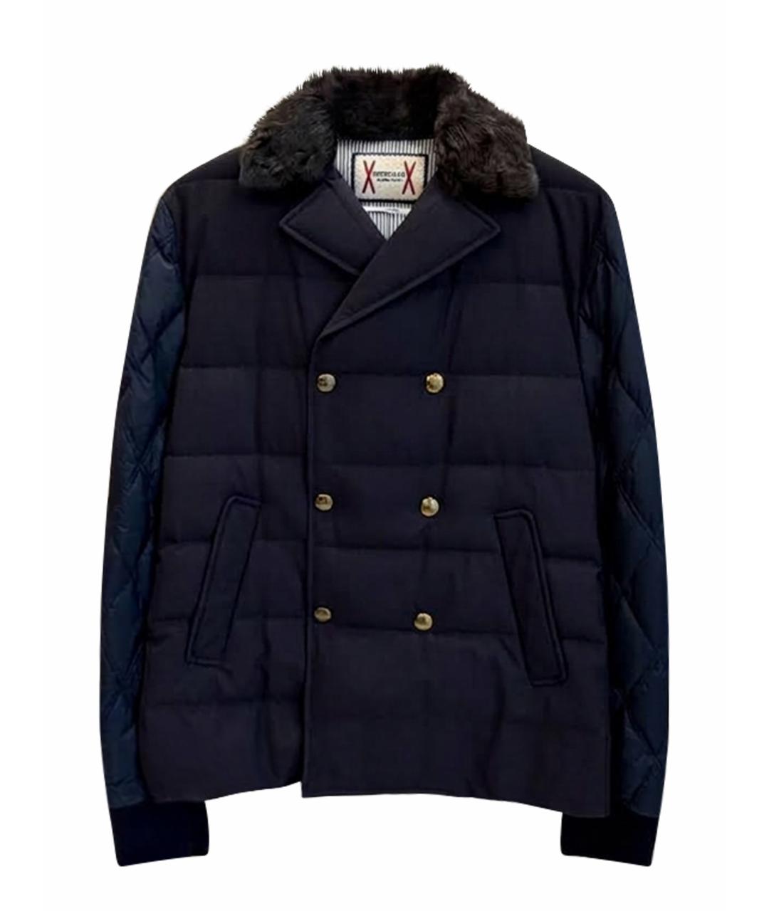 MONCLER Темно-синяя шерстяная куртка, фото 1