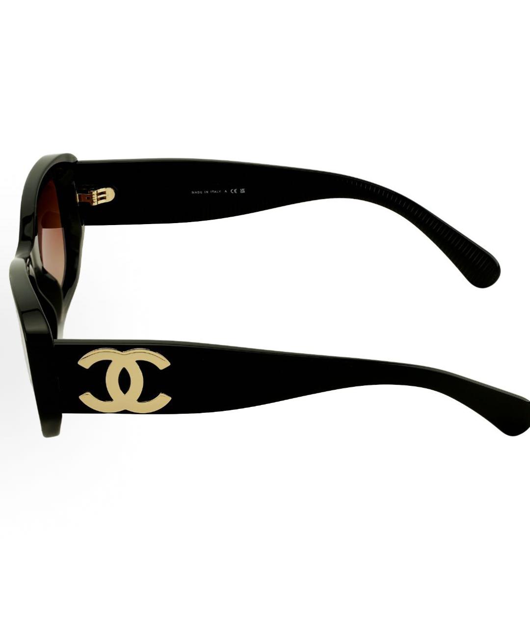 CHANEL Черные пластиковые солнцезащитные очки, фото 3
