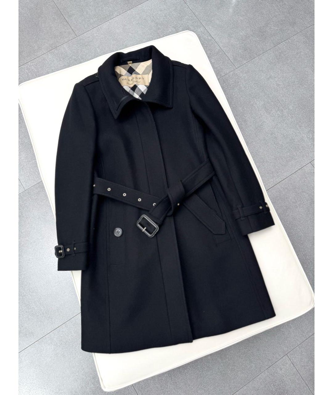 BURBERRY Черное шерстяное пальто, фото 6