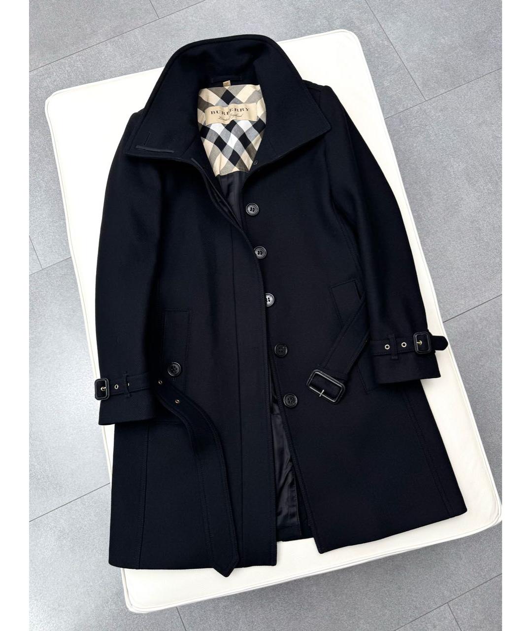 BURBERRY Черное шерстяное пальто, фото 5