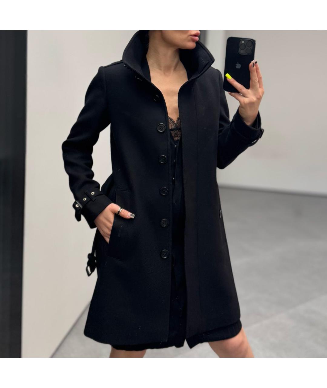 BURBERRY Черное шерстяное пальто, фото 8
