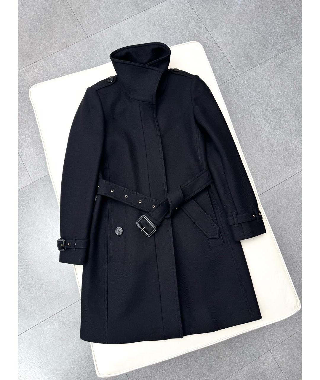 BURBERRY Черное шерстяное пальто, фото 9