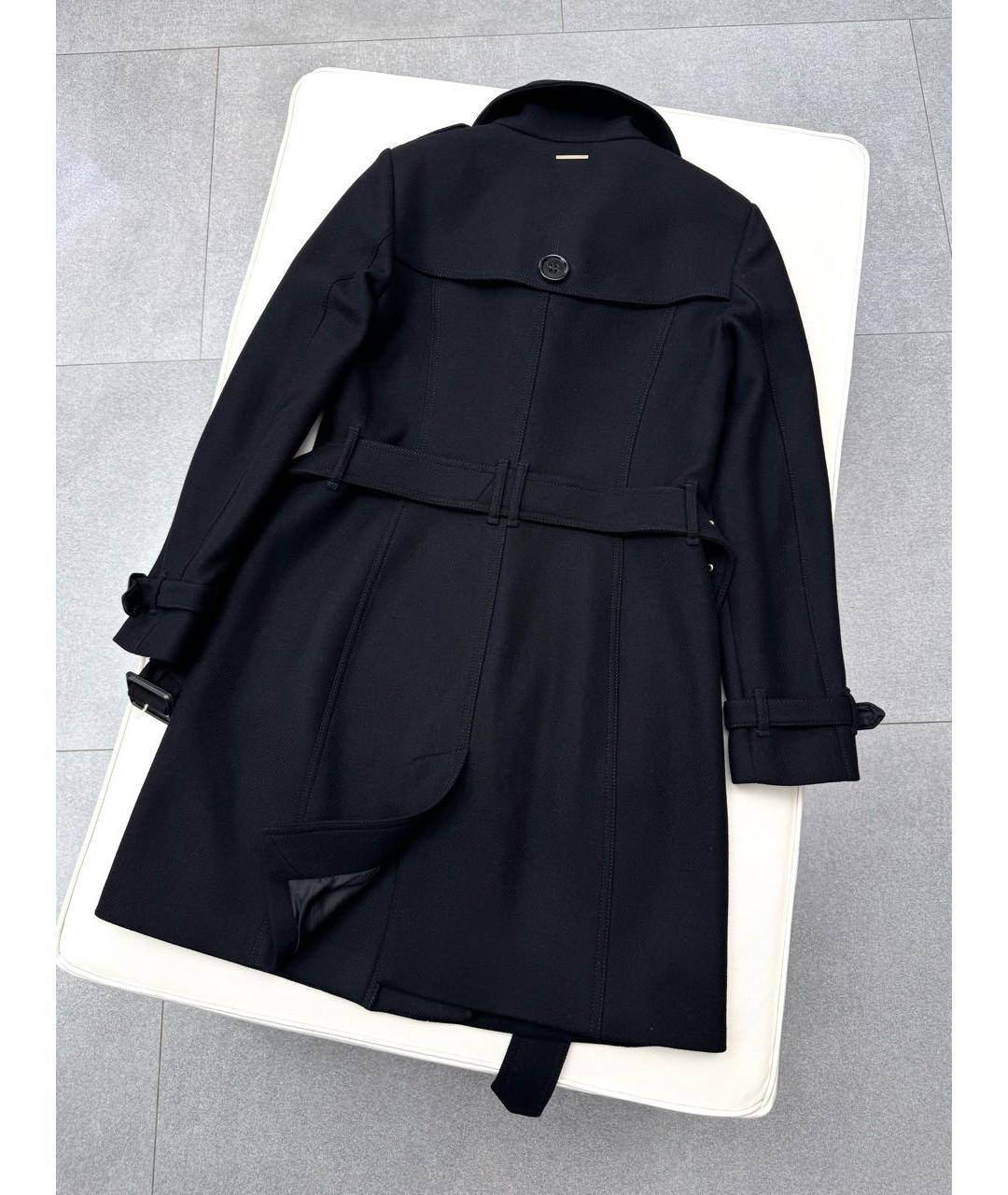 BURBERRY Черное шерстяное пальто, фото 2