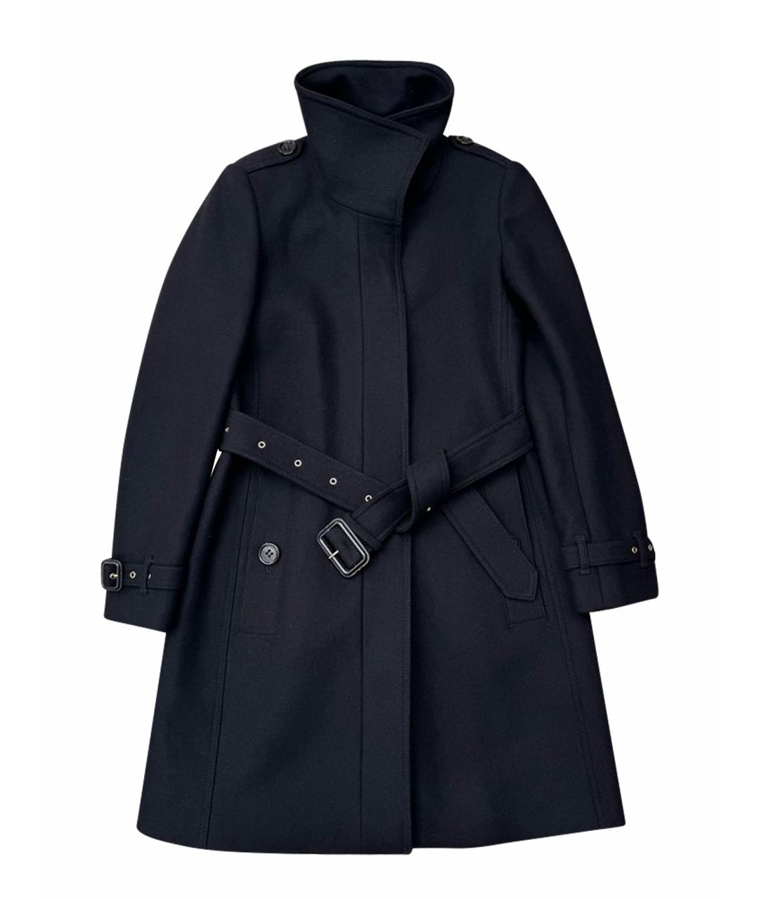 BURBERRY Черное шерстяное пальто, фото 1