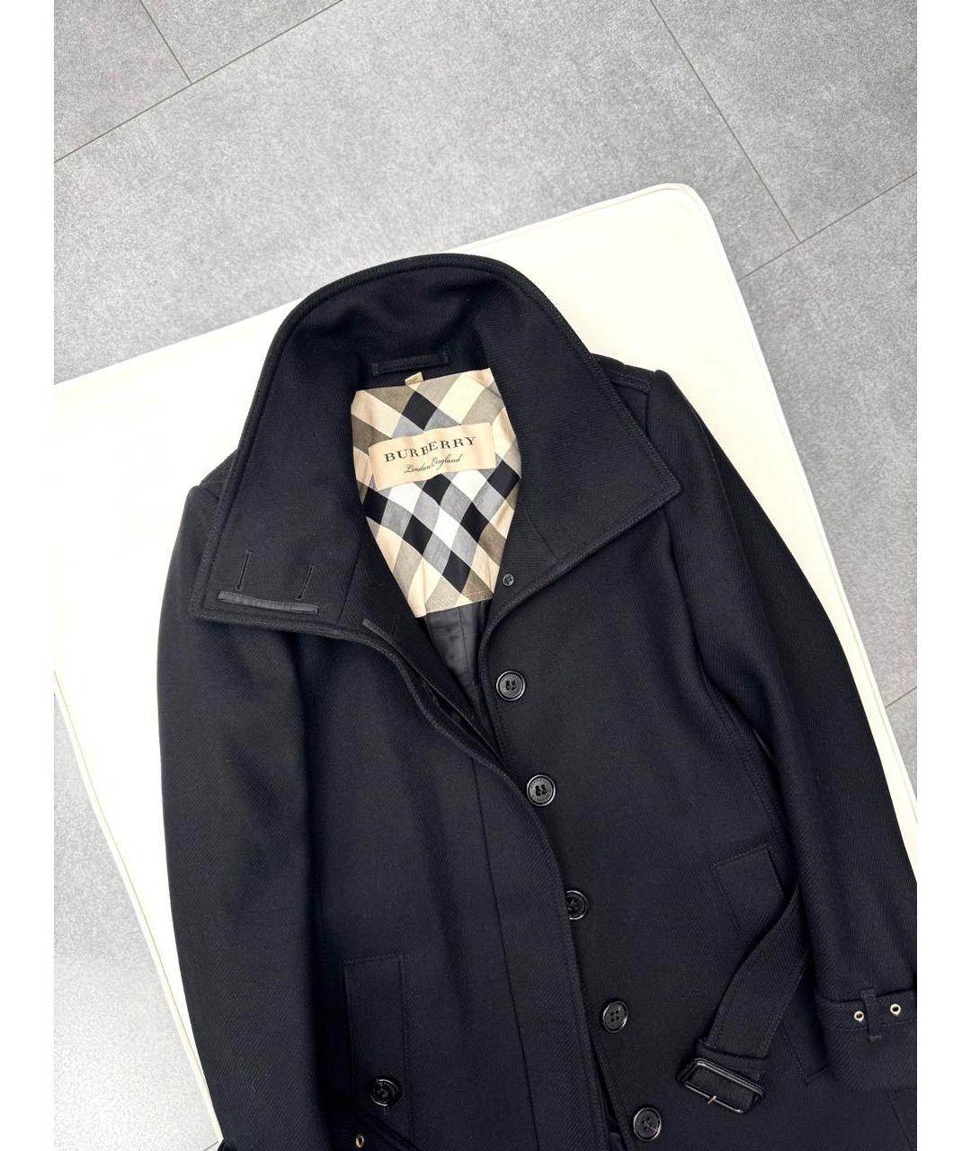 BURBERRY Черное шерстяное пальто, фото 3