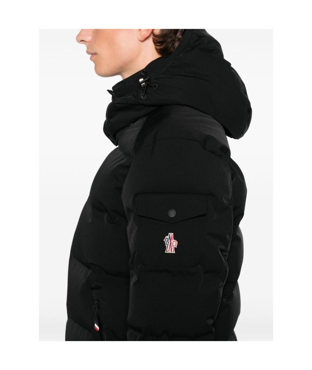 MONCLER GRENOBLE Черный полиэстеровый пуховик, фото 4