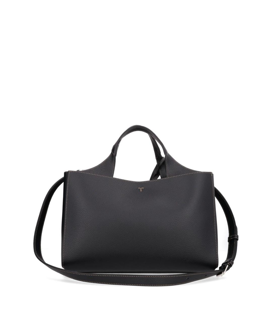 TOD'S Черная кожаная сумка тоут, фото 3
