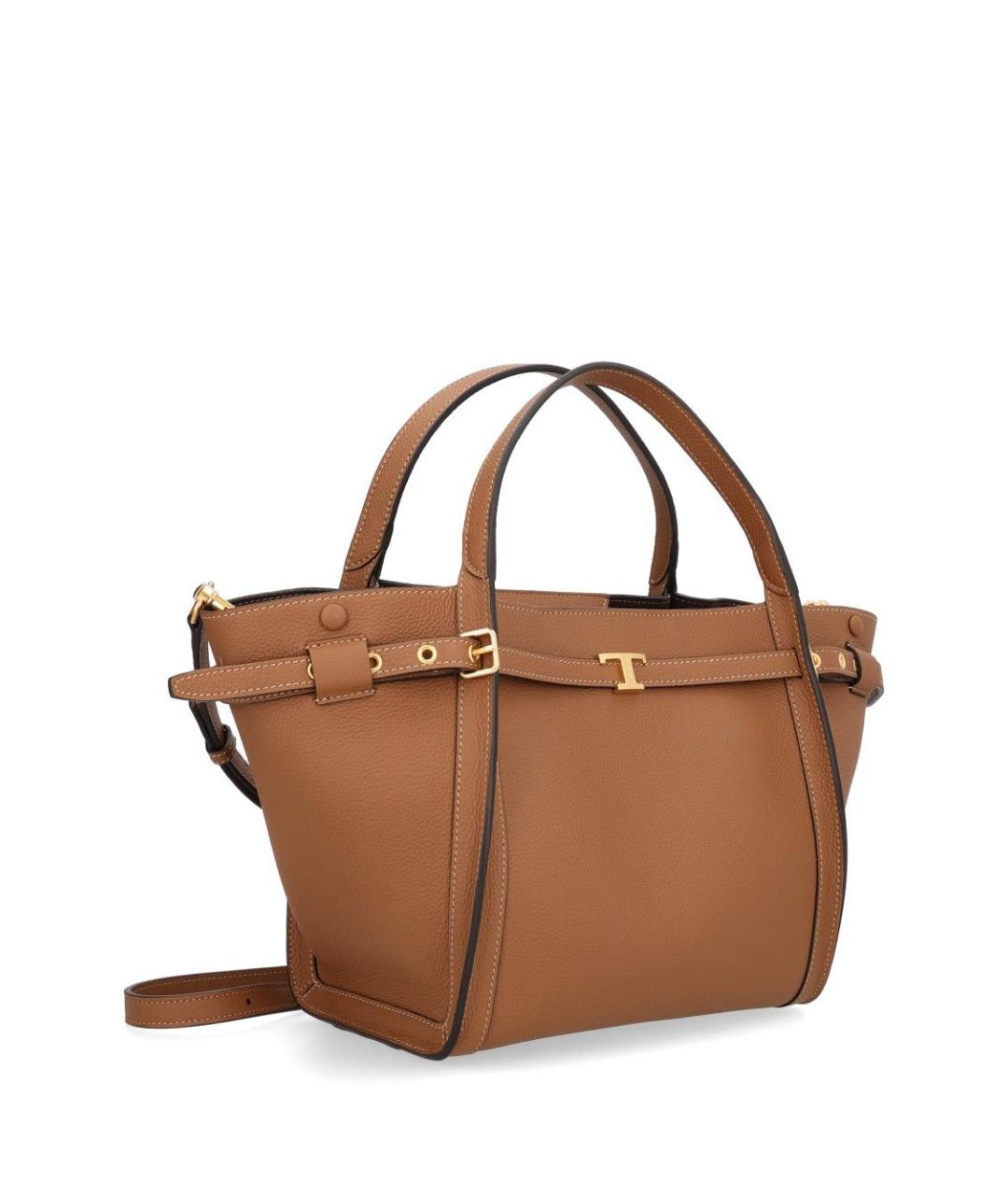 TOD'S Коричневая кожаная сумка тоут, фото 2