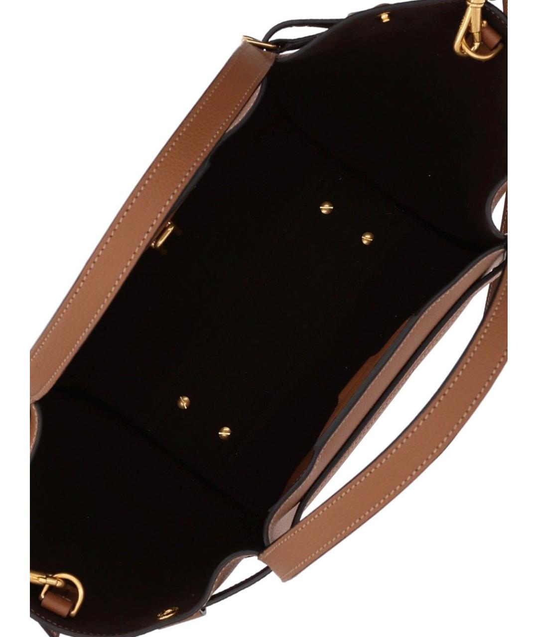 TOD'S Коричневая кожаная сумка тоут, фото 4