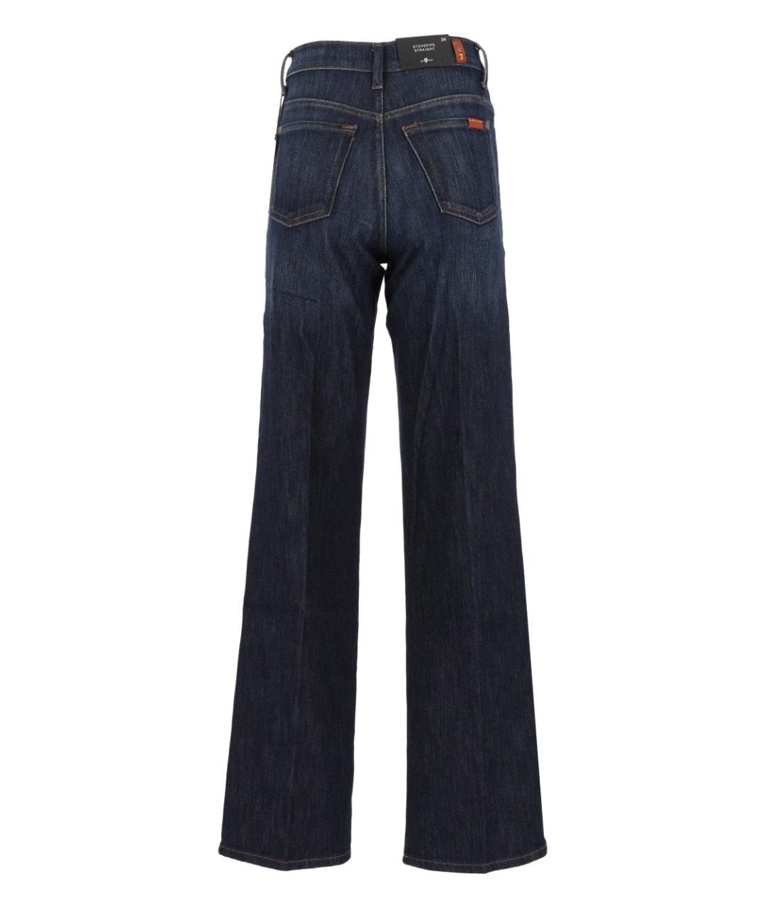 7 FOR ALL MANKIND Синие хлопковые прямые джинсы, фото 2
