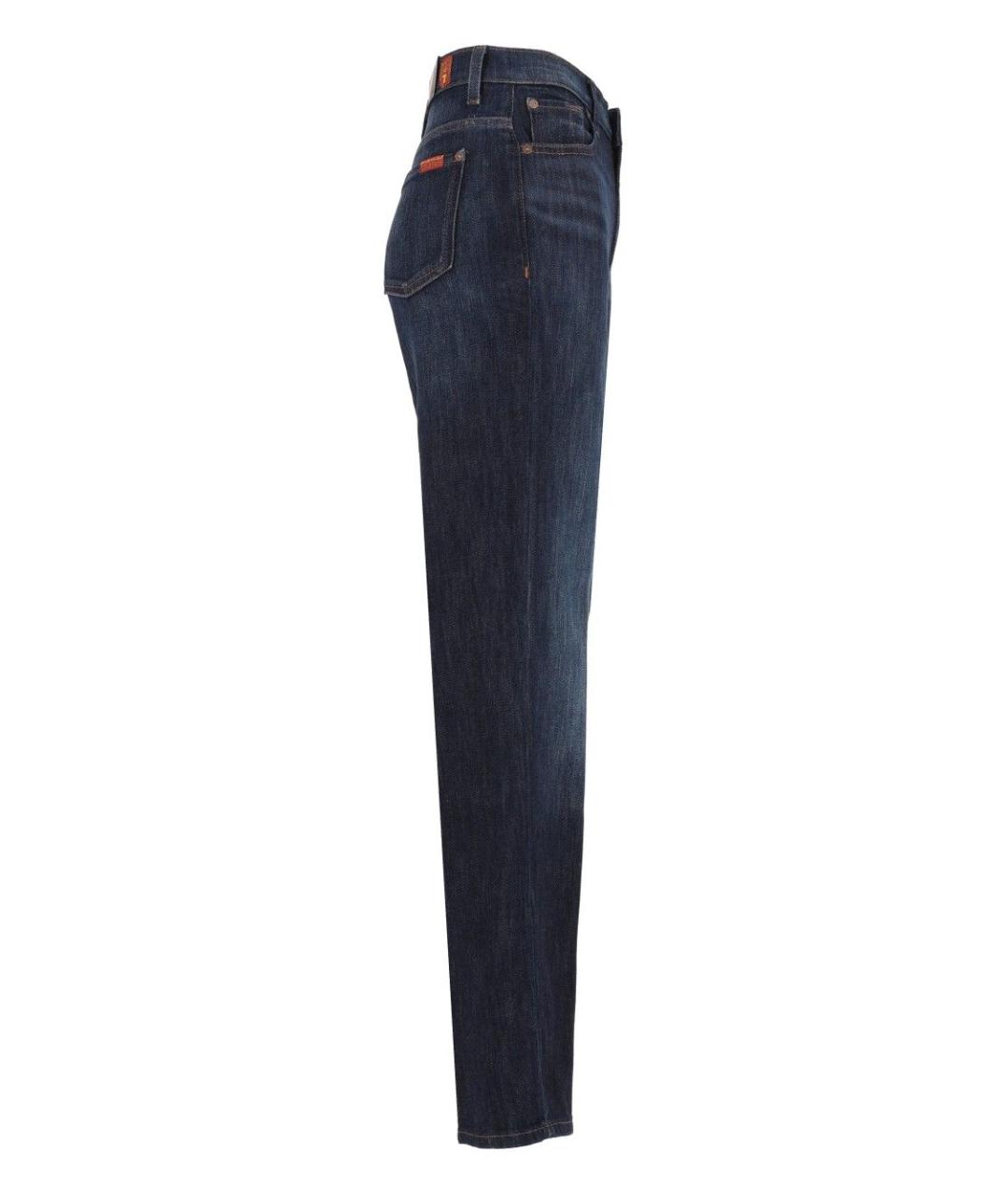 7 FOR ALL MANKIND Синие хлопковые прямые джинсы, фото 3