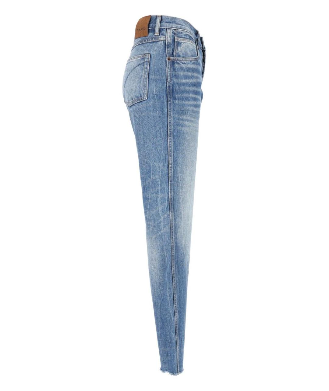 TOM FORD Голубые хлопковые прямые джинсы, фото 3
