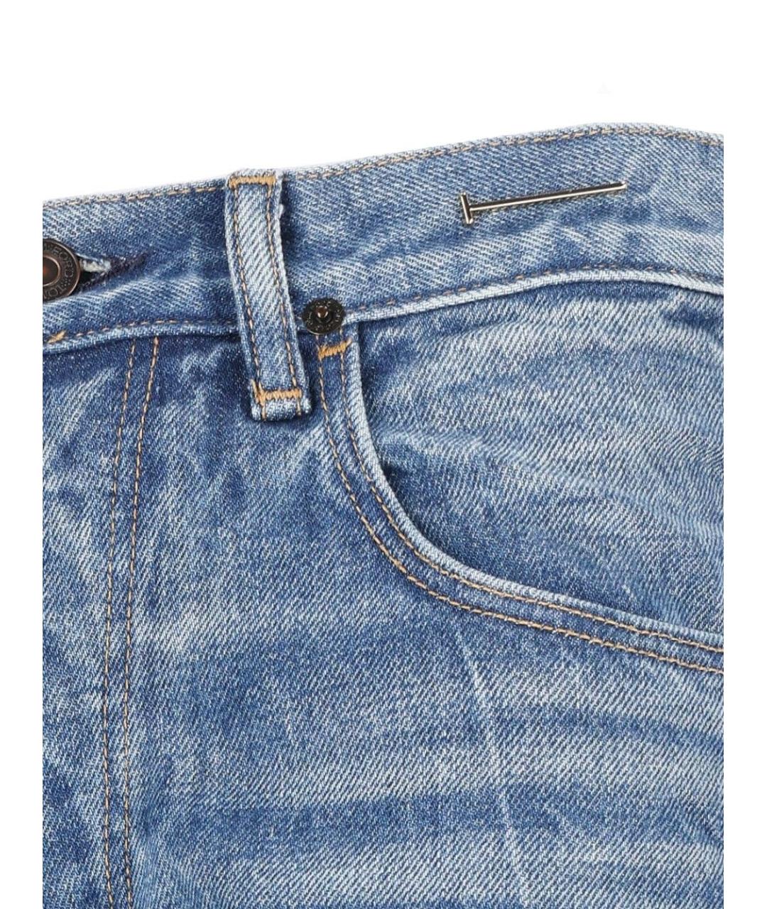 TOM FORD Голубые хлопковые прямые джинсы, фото 4