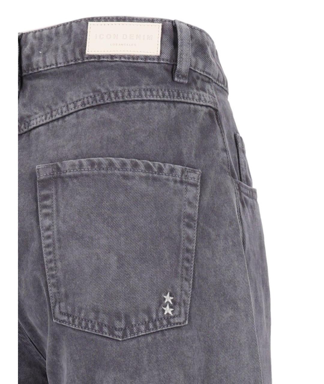 ICON DENIM Черные хлопковые прямые джинсы, фото 4