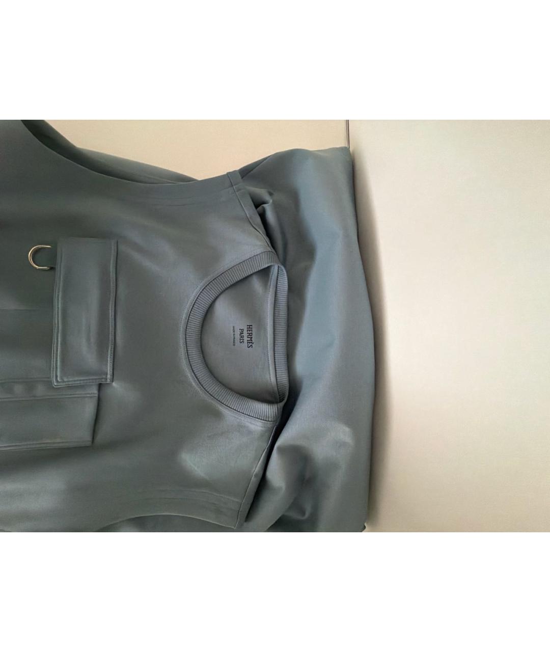 HERMES Голубое хлопковое повседневное платье, фото 4