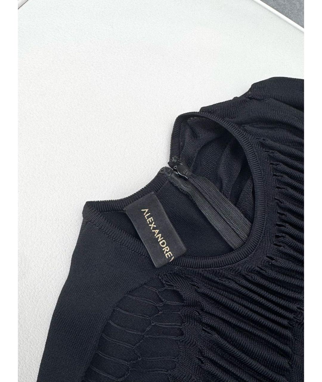 ALEXANDRE VAUTHIER Черное вискозное коктейльное платье, фото 3