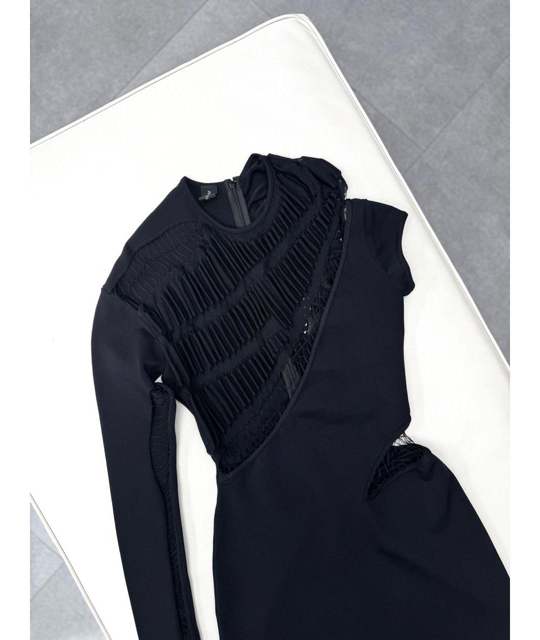 ALEXANDRE VAUTHIER Черное вискозное коктейльное платье, фото 4