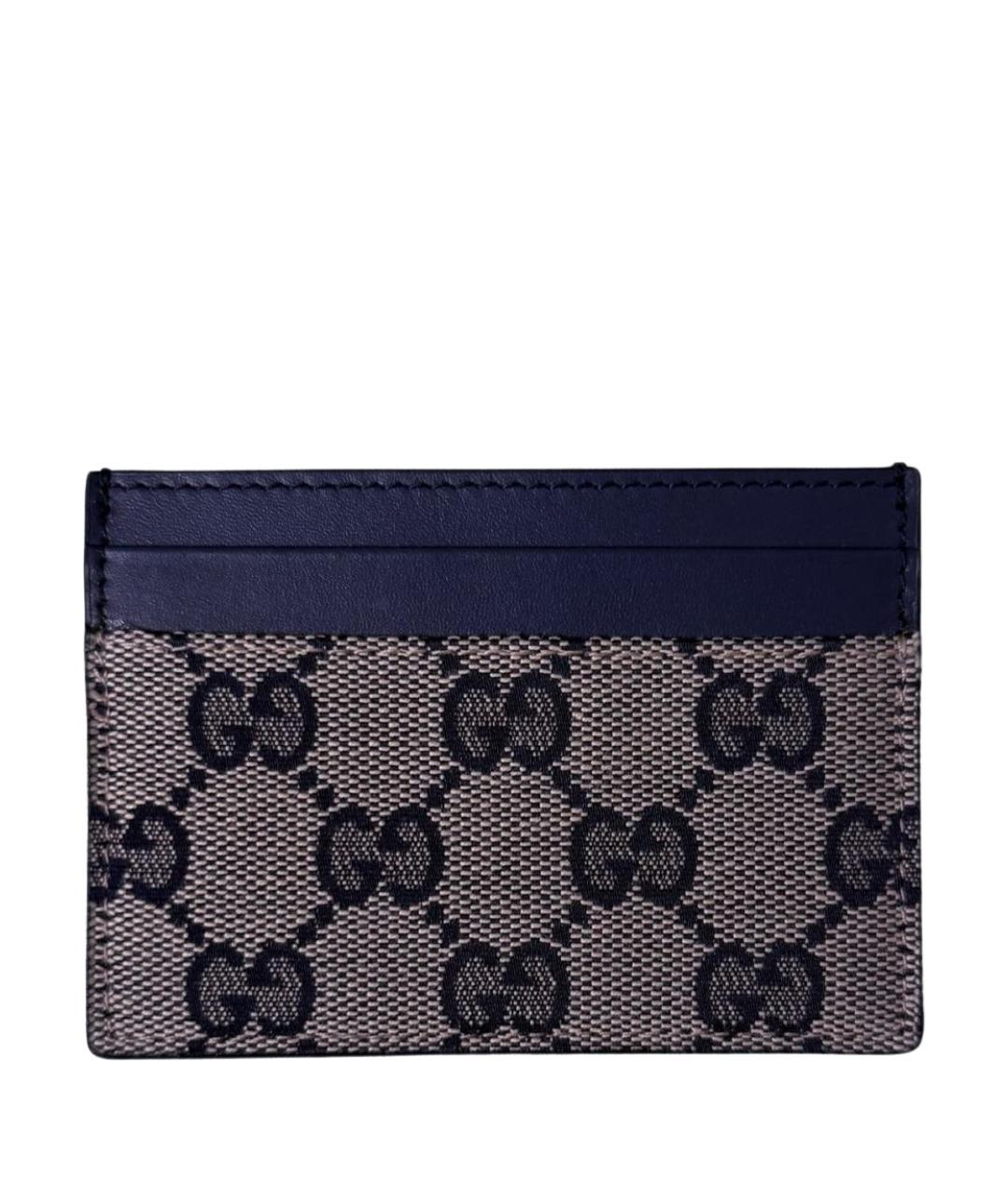 GUCCI Темно-синий кожаный кардхолдер, фото 1