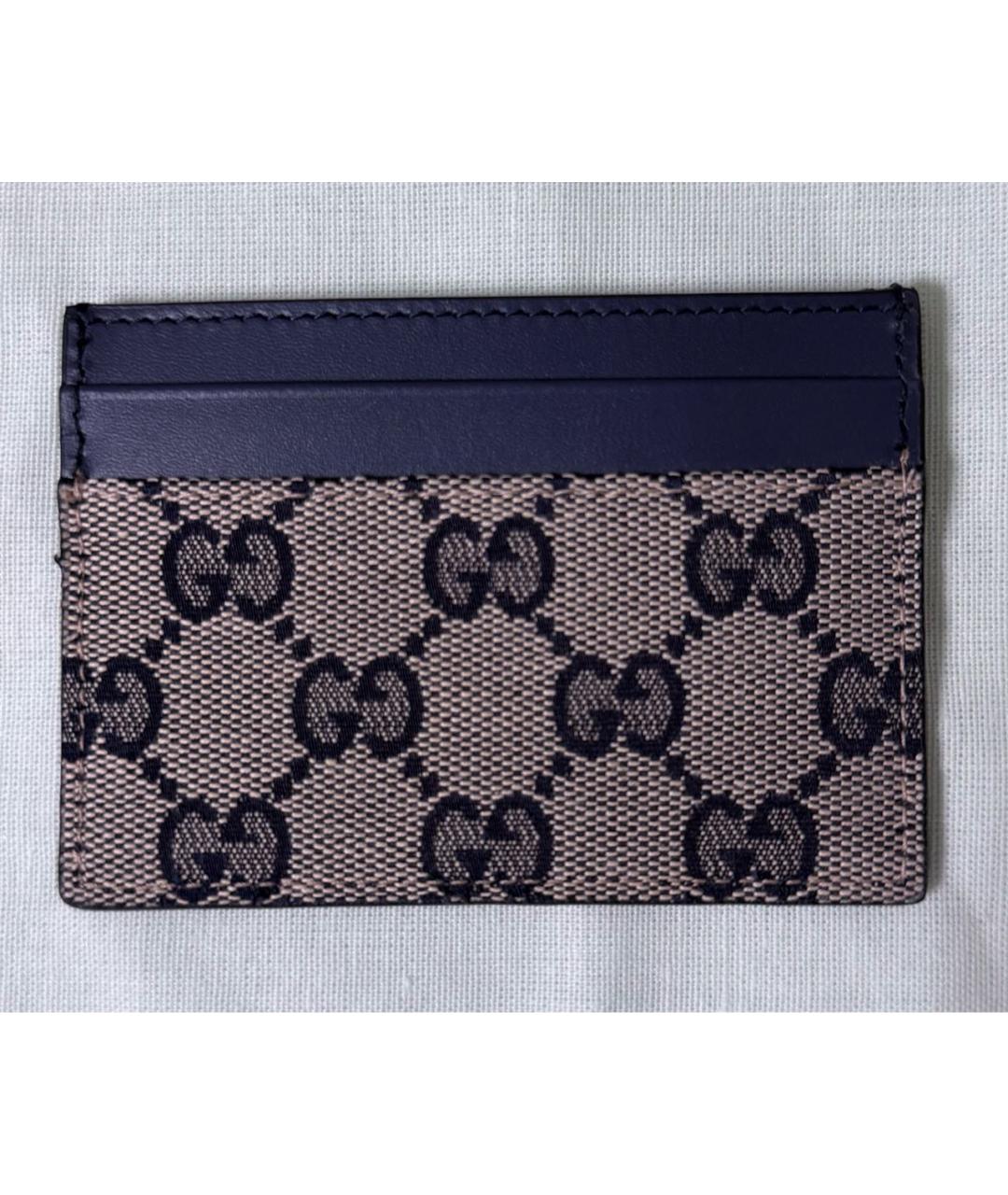 GUCCI Темно-синий кожаный кардхолдер, фото 6