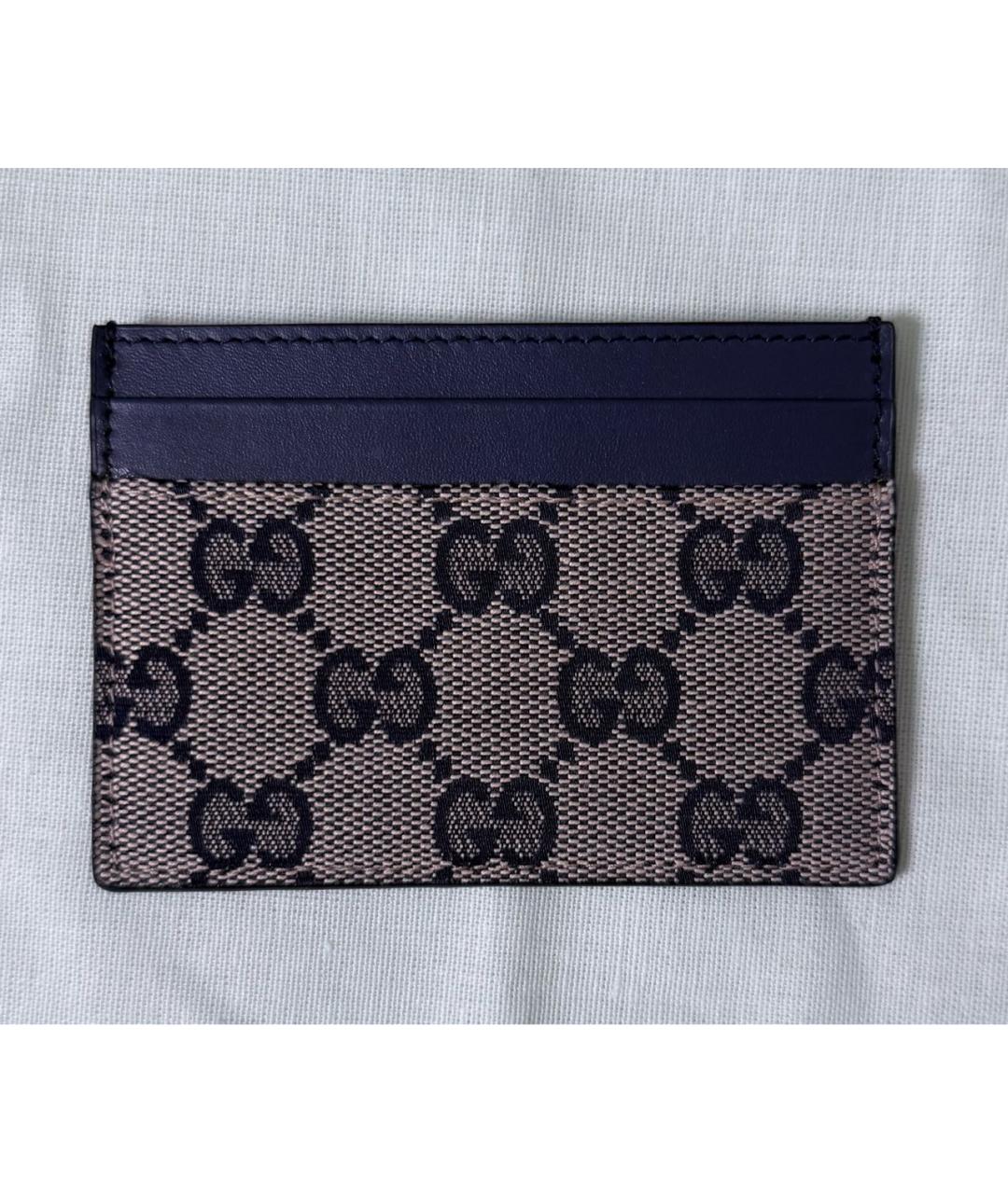 GUCCI Темно-синий кожаный кардхолдер, фото 2