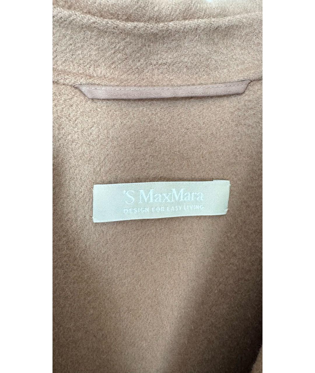 'S MAX MARA Бежевое шерстяное пальто, фото 4