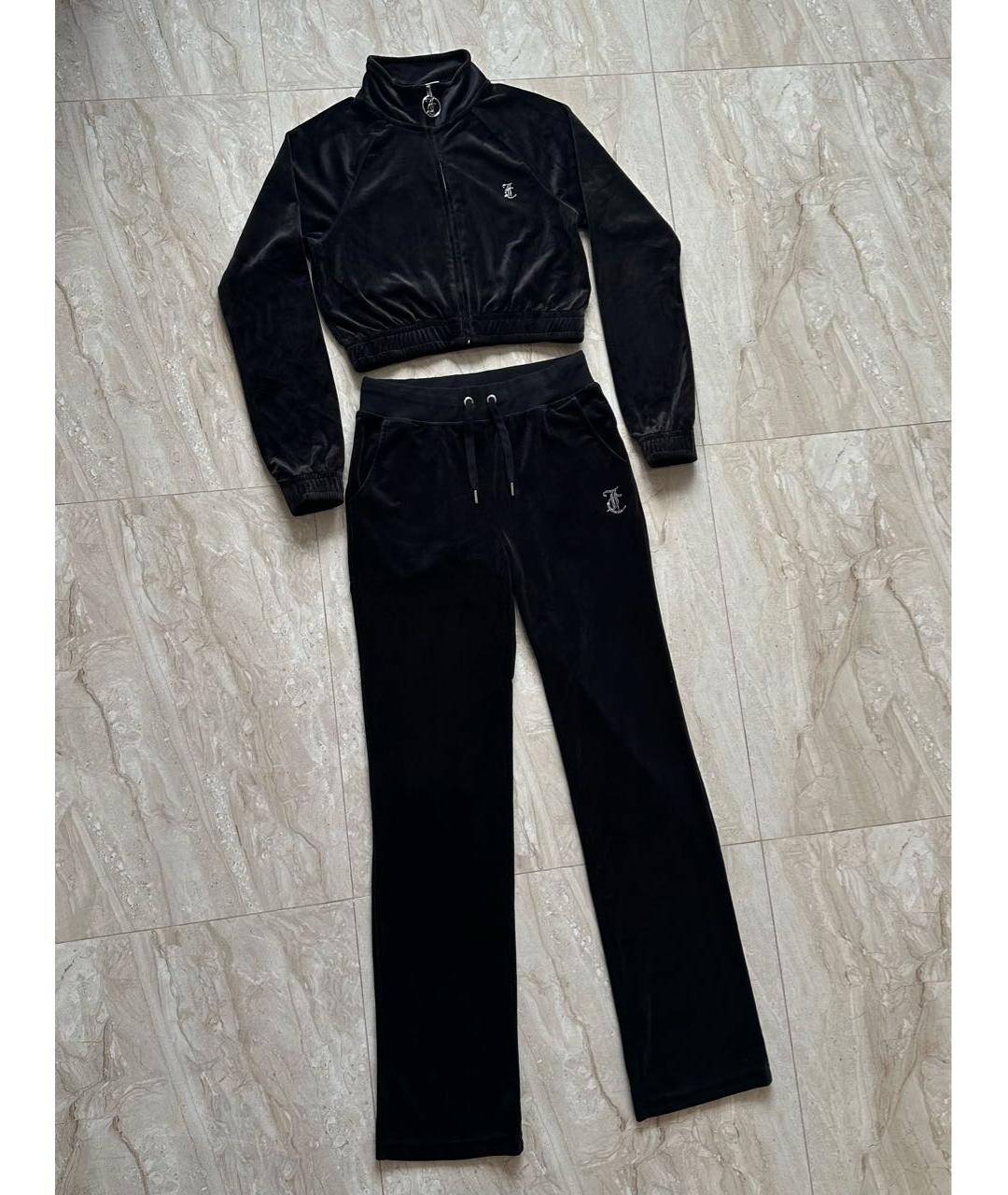 JUICY COUTURE Черный велюровый костюм с брюками, фото 3