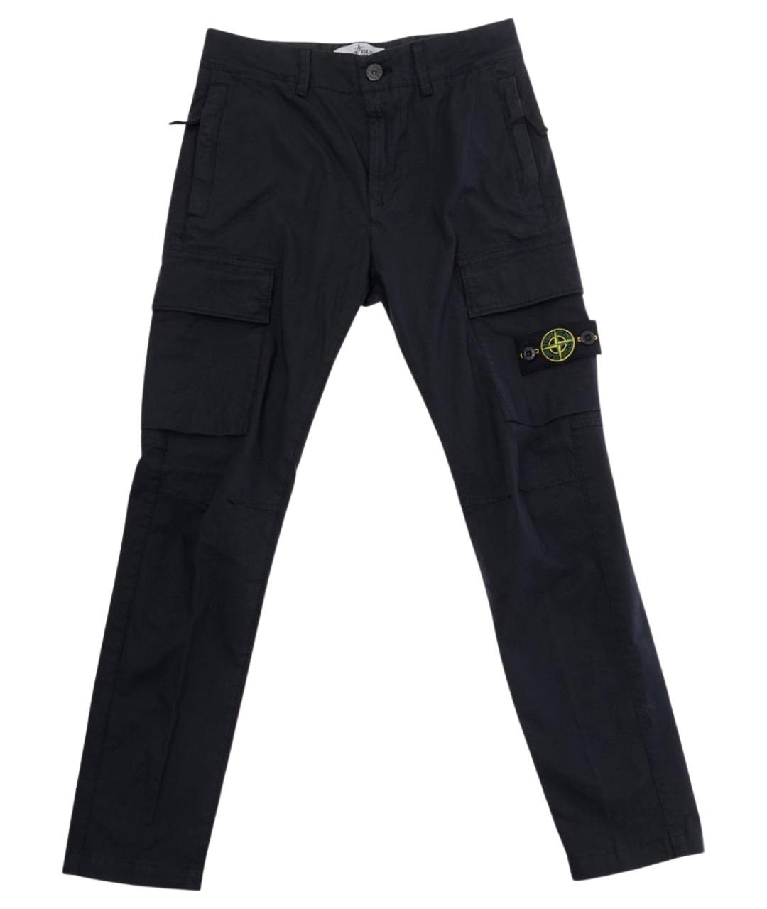 STONE ISLAND JUNIOR Темно-синие хлопковые брюки и шорты, фото 1