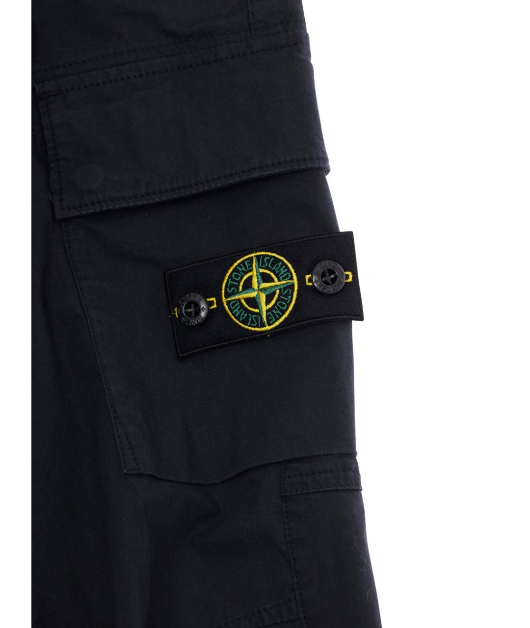 STONE ISLAND JUNIOR Темно-синие хлопковые брюки и шорты, фото 3