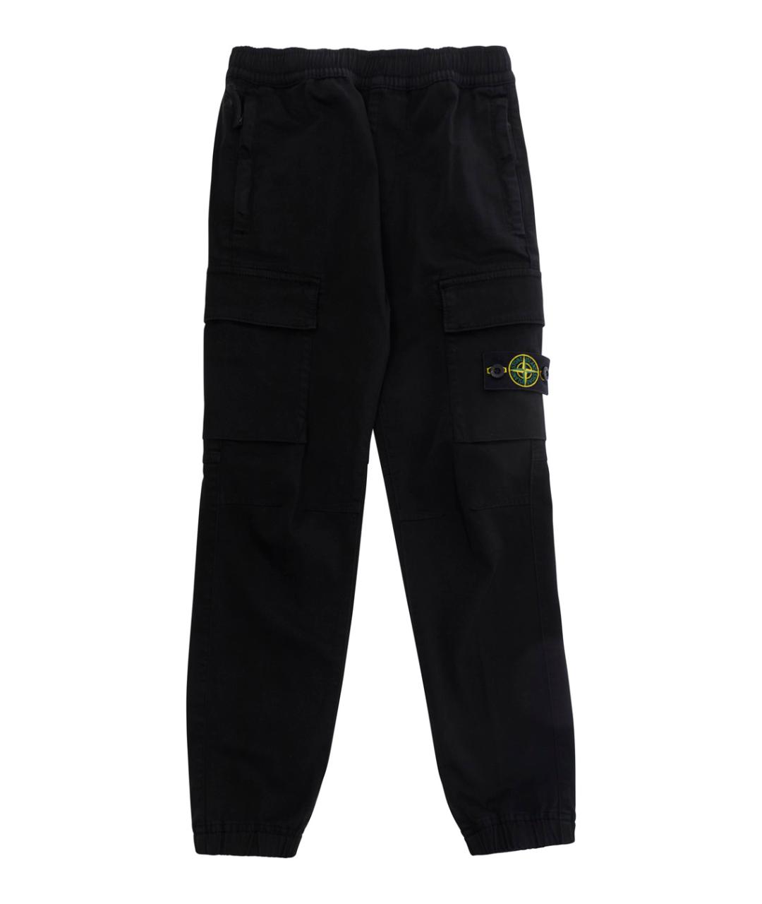 STONE ISLAND Черные хлопковые брюки и шорты, фото 1