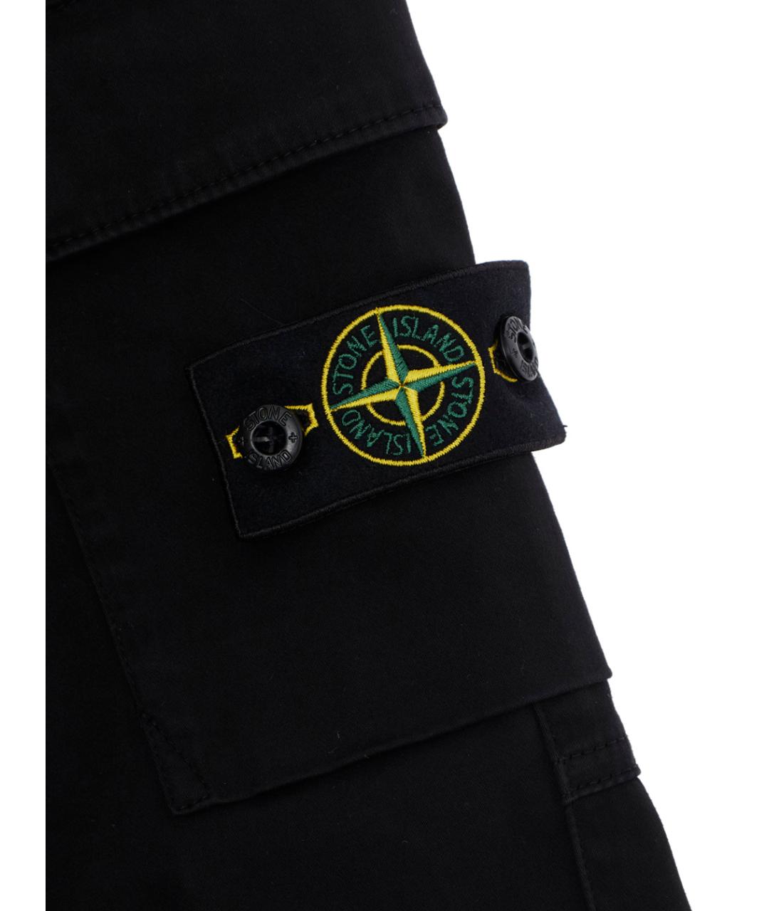 STONE ISLAND Черные хлопковые брюки и шорты, фото 3