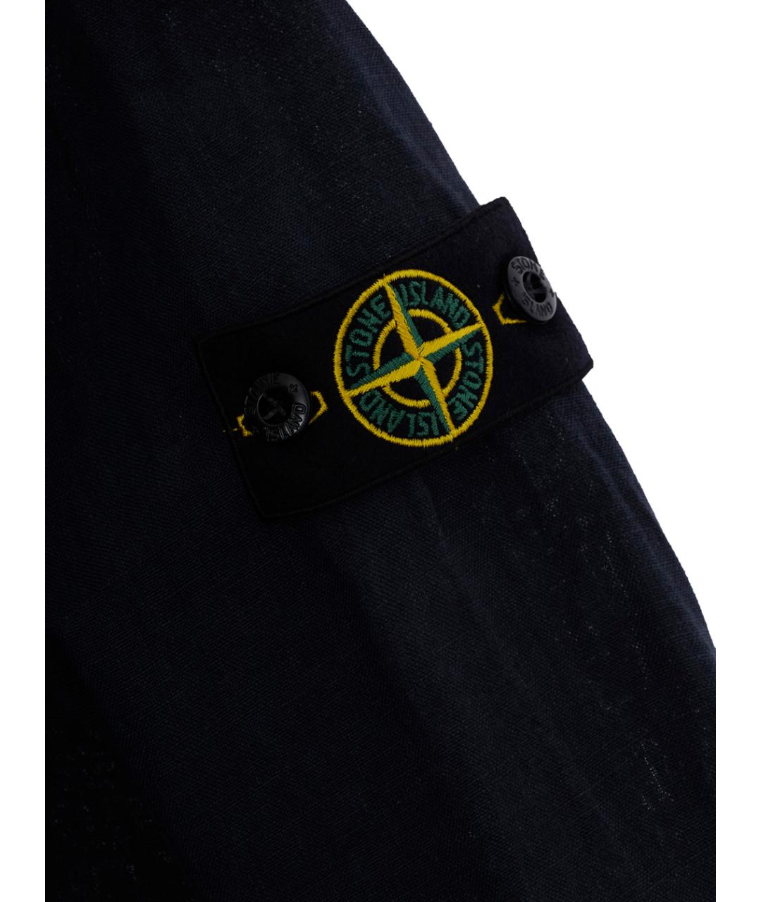 STONE ISLAND JUNIOR Темно-синяя льняная детская рубашка, фото 3