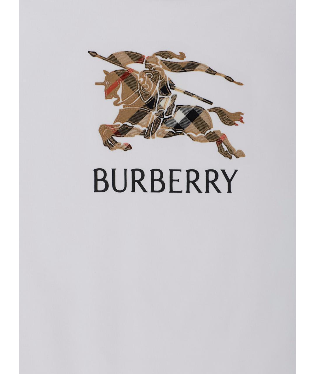 BURBERRY Белая хлопковая детская футболка, фото 3