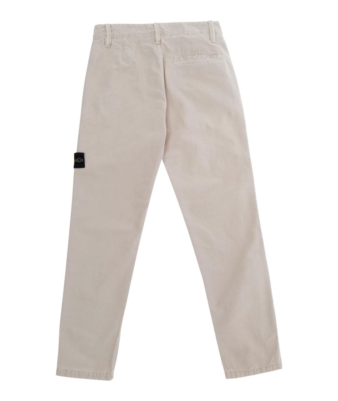 STONE ISLAND Бежевые хлопковые брюки и шорты, фото 2