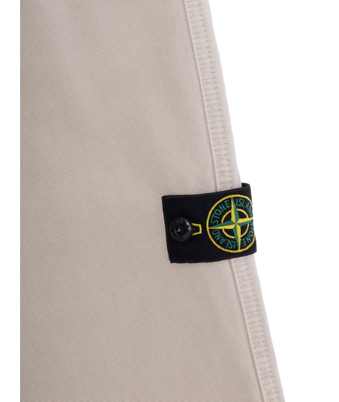 STONE ISLAND Бежевые хлопковые брюки и шорты, фото 3