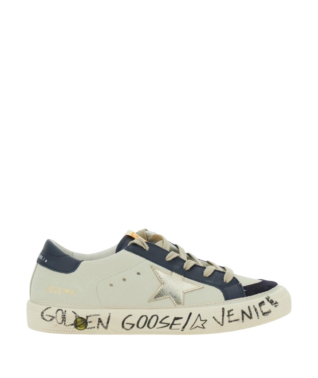 GOLDEN GOOSE Бежевые кожаные кеды, фото 1