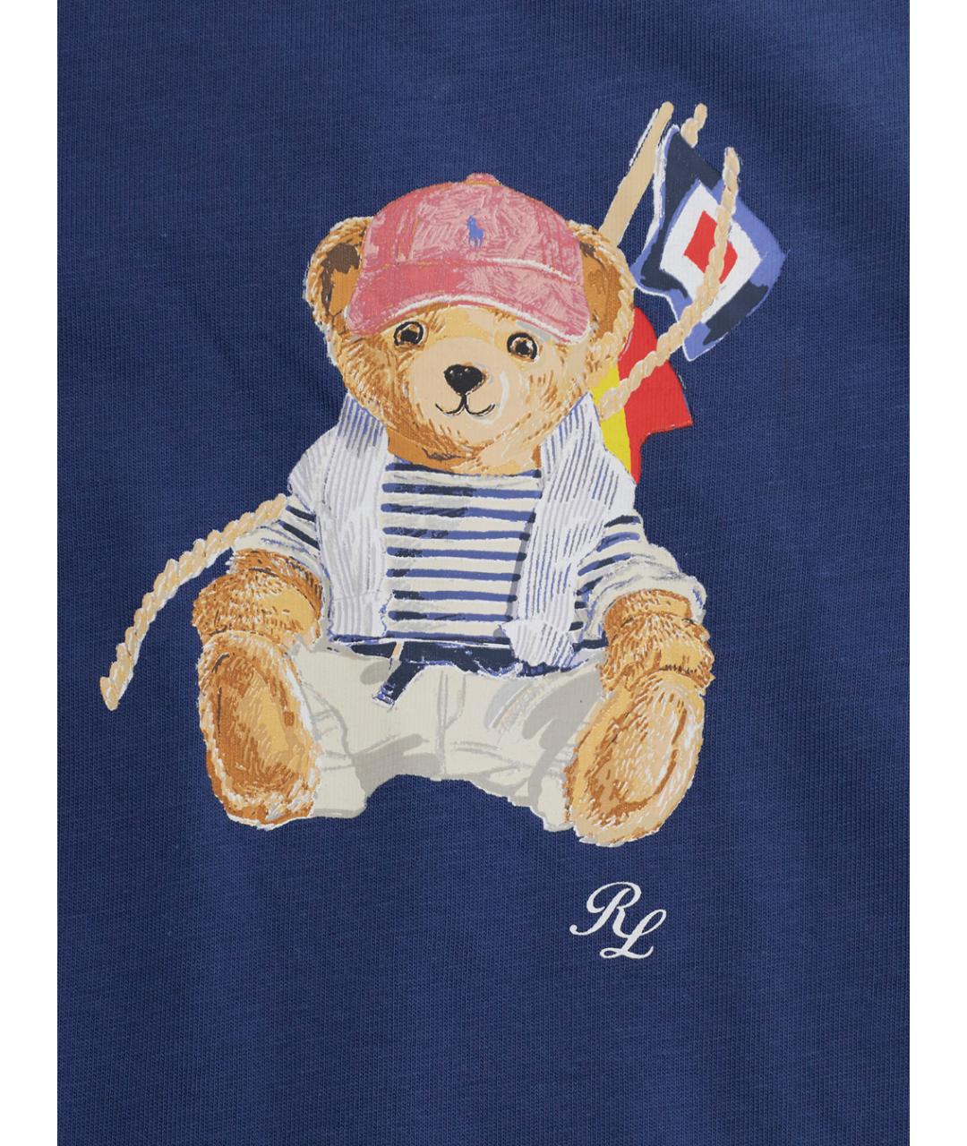 POLO RALPH LAUREN Синий хлопковый боди/ползунок, фото 3