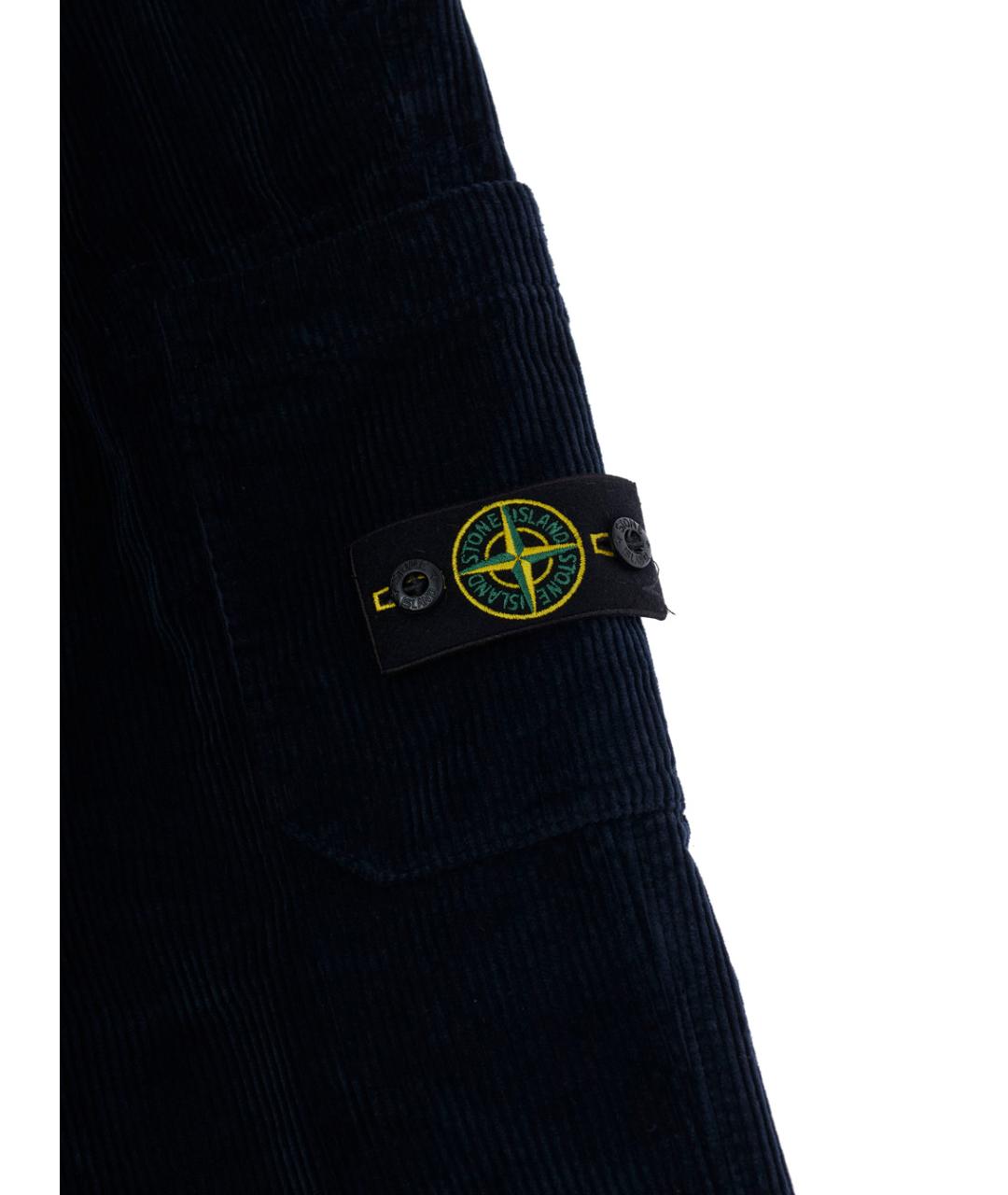 STONE ISLAND Темно-синие хлопковые брюки и шорты, фото 3