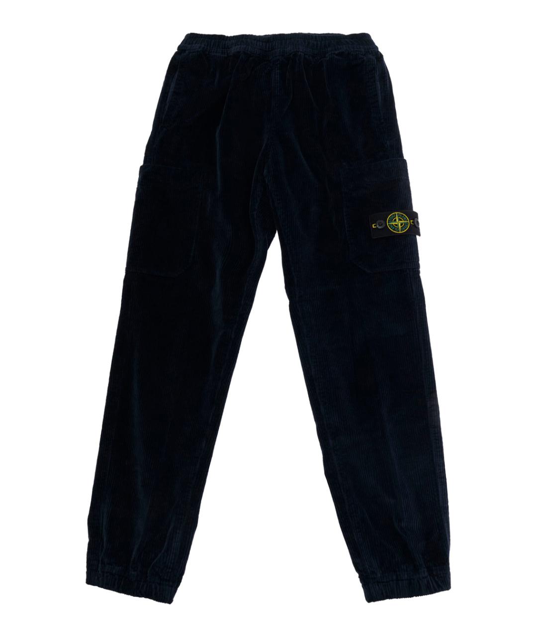 STONE ISLAND Темно-синие хлопковые брюки и шорты, фото 1