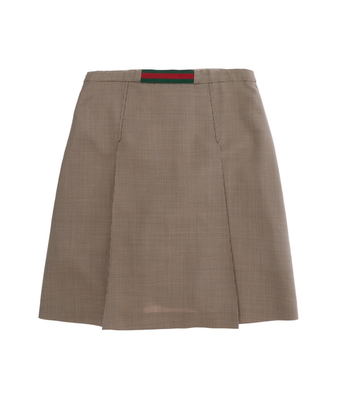 GUCCI Коричневая шерстяная юбка, фото 2