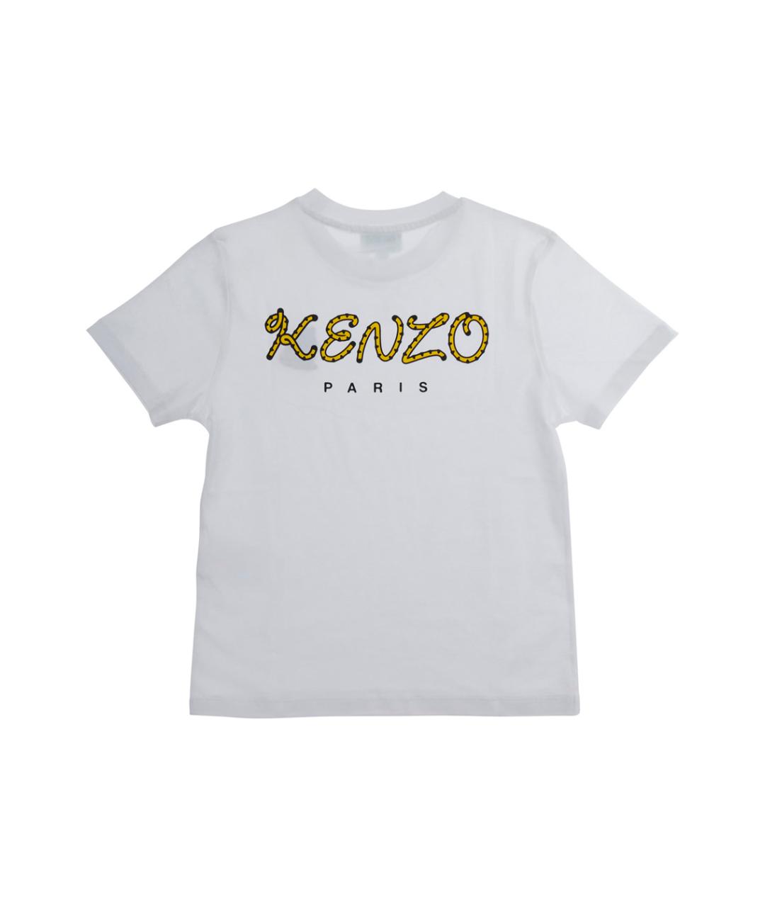 KENZO Белая хлопковая детская футболка, фото 2