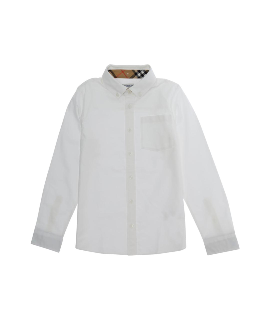BURBERRY Белая хлопковая детская рубашка, фото 1