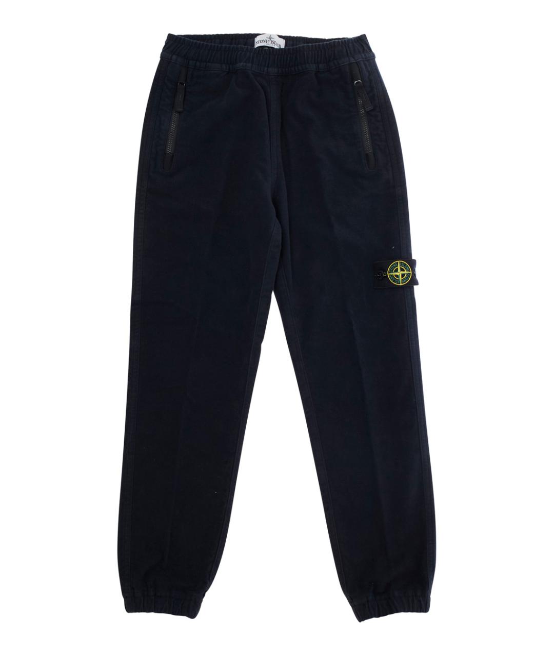 STONE ISLAND Темно-синие хлопковые брюки и шорты, фото 1