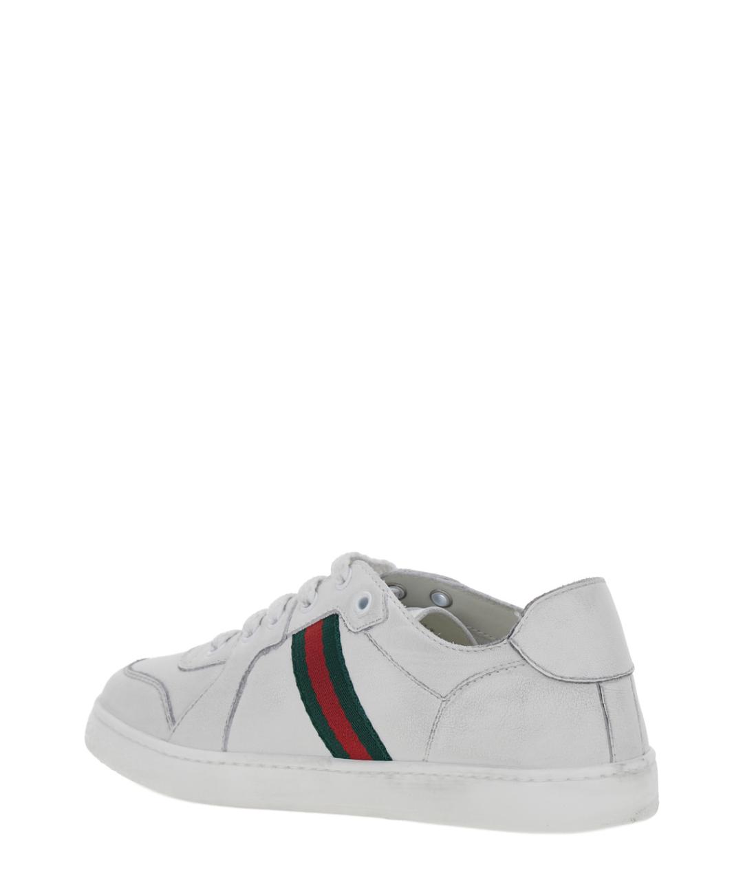 GUCCI Белые кожаные кеды, фото 3