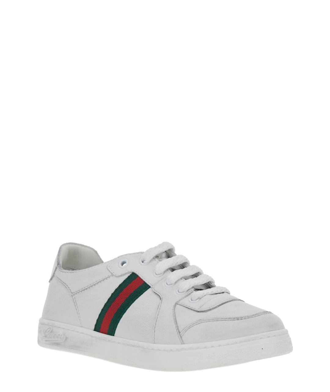 GUCCI Белые кожаные кеды, фото 2