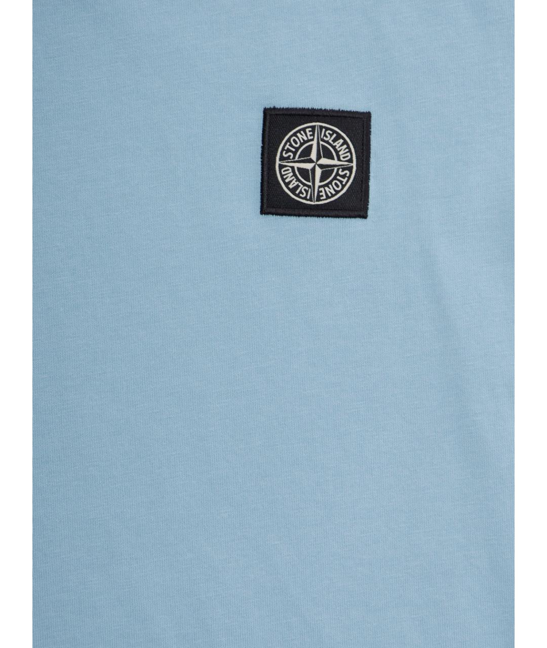 STONE ISLAND Голубая хлопковая детская футболка, фото 3
