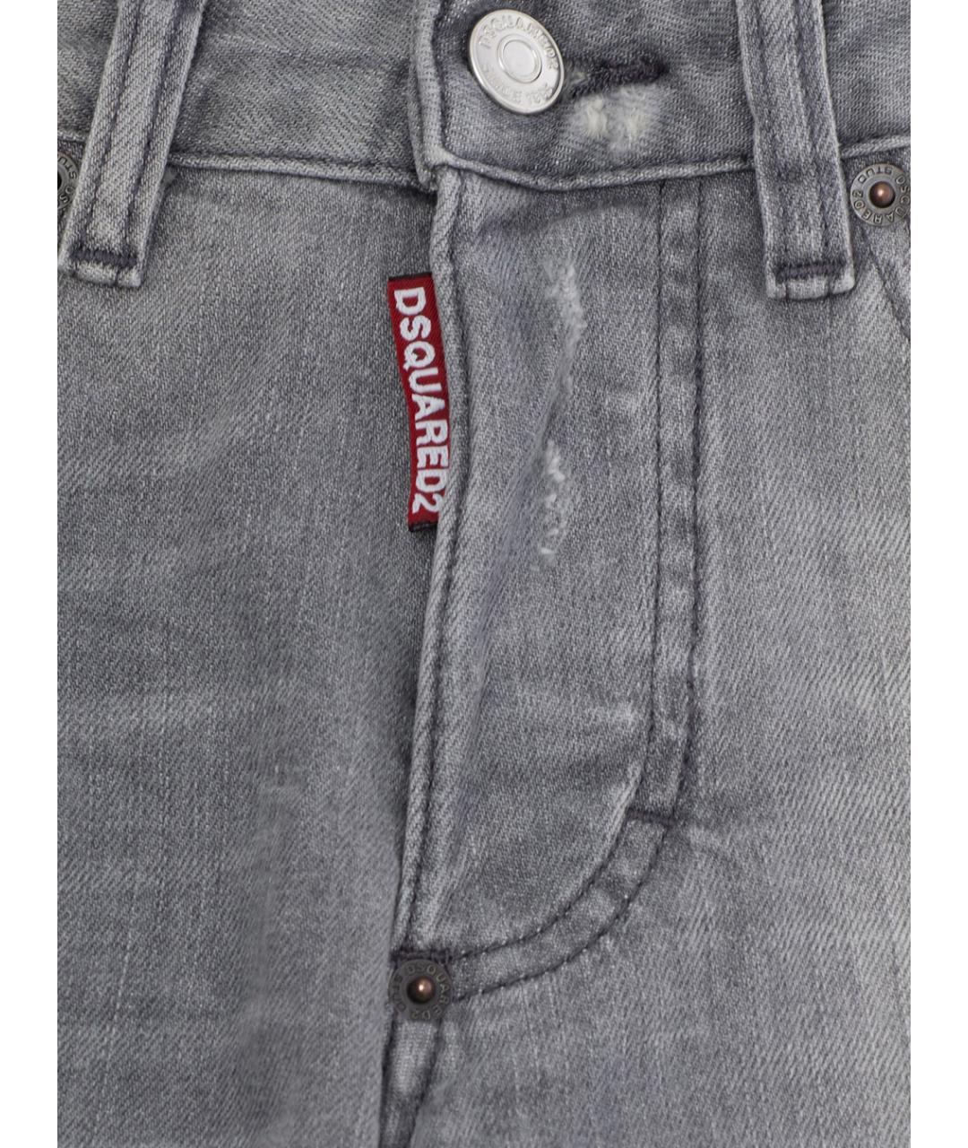 DSQUARED2 Серые хлопковые детские джинсы, фото 3