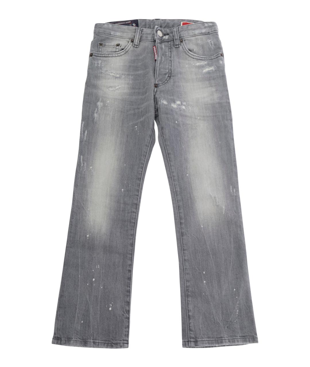 DSQUARED2 Серые хлопковые детские джинсы, фото 1