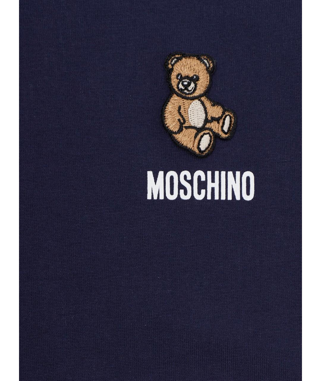 MOSCHINO Темно-синяя хлопковая детская футболка, фото 3